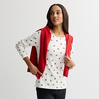 Women's Croft & Barrow® Essential Long-Sleeve Classic Crewneck Tee