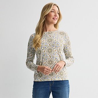 Women's Croft & Barrow® Essential Long-Sleeve Classic Crewneck Tee