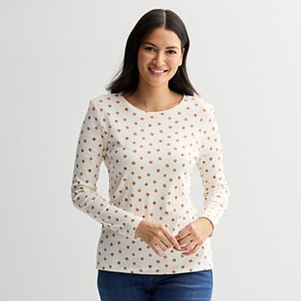 Women's Croft & Barrow® Essential Long-Sleeve Crewneck Tee