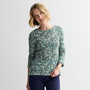 Women's Croft & Barrow® Essential Long-Sleeve Classic Crewneck Tee