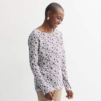 Women's Croft & Barrow® Essential Long-Sleeve Classic Crewneck Tee