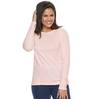 Women's Croft & Barrow® Essential Long-Sleeve Classic Crewneck Tee