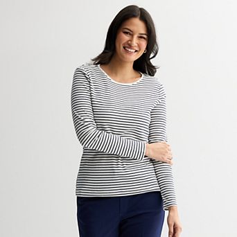 Women's Croft & Barrow® Essential Long-Sleeve Classic Crewneck Tee