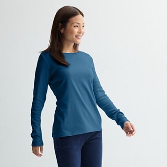 Women's Croft & Barrow® Essential Long-Sleeve Classic Crewneck Tee