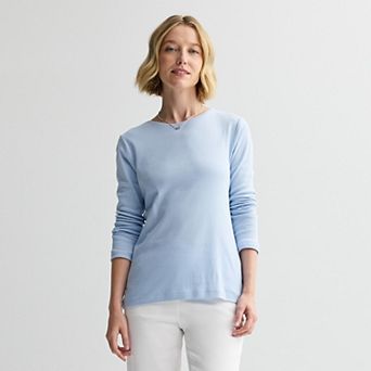 Women's Croft & Barrow® Essential Long-Sleeve Classic Crewneck Tee