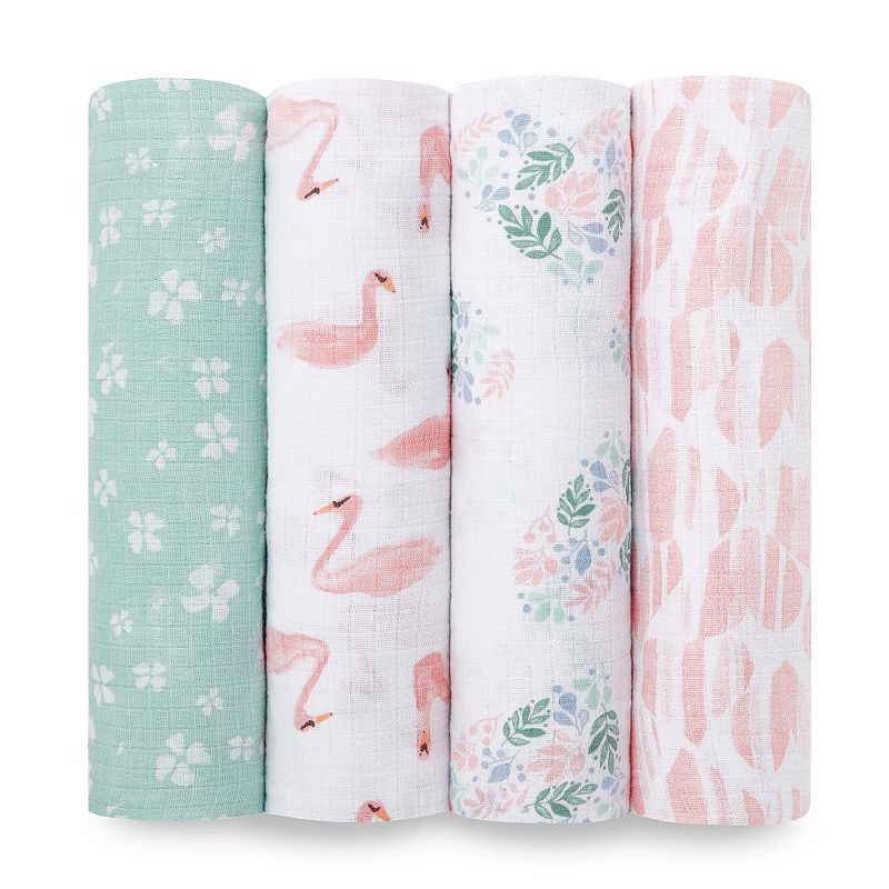 aden by aden + anais Baby Girls Printed Muslin Swaddles, Pack of 4