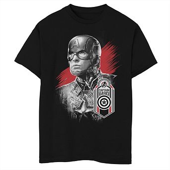 Boys 6-20 Marvel Avengers Endgame Captain America Tag Portrait Graphic Tee