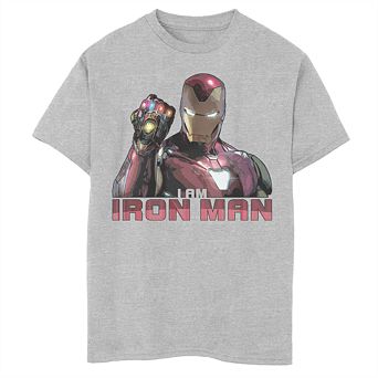 Boys 8-20 Marvel Avengers Endgame I Am Iron Man Gauntlet Graphic Tee