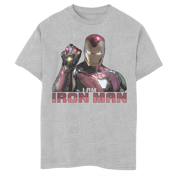 Boys 8 20 Marvel Avengers Endgame I Am Iron Man Gauntlet Graphic Tee - roblox script iron man