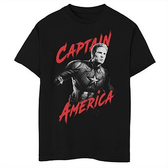 Boys 8-20 Marvel Avengers Endgame Captain America Portrait Graphic Tee