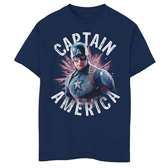 Boys 8-20 Marvel Avengers Endgame Captain America Burst Graphic Tee