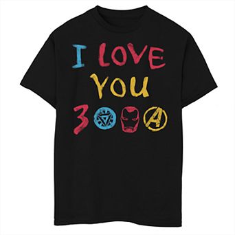Boys 8-20 Marvel Avengers Endgame I Love You 3000 Doodles Graphic Tee