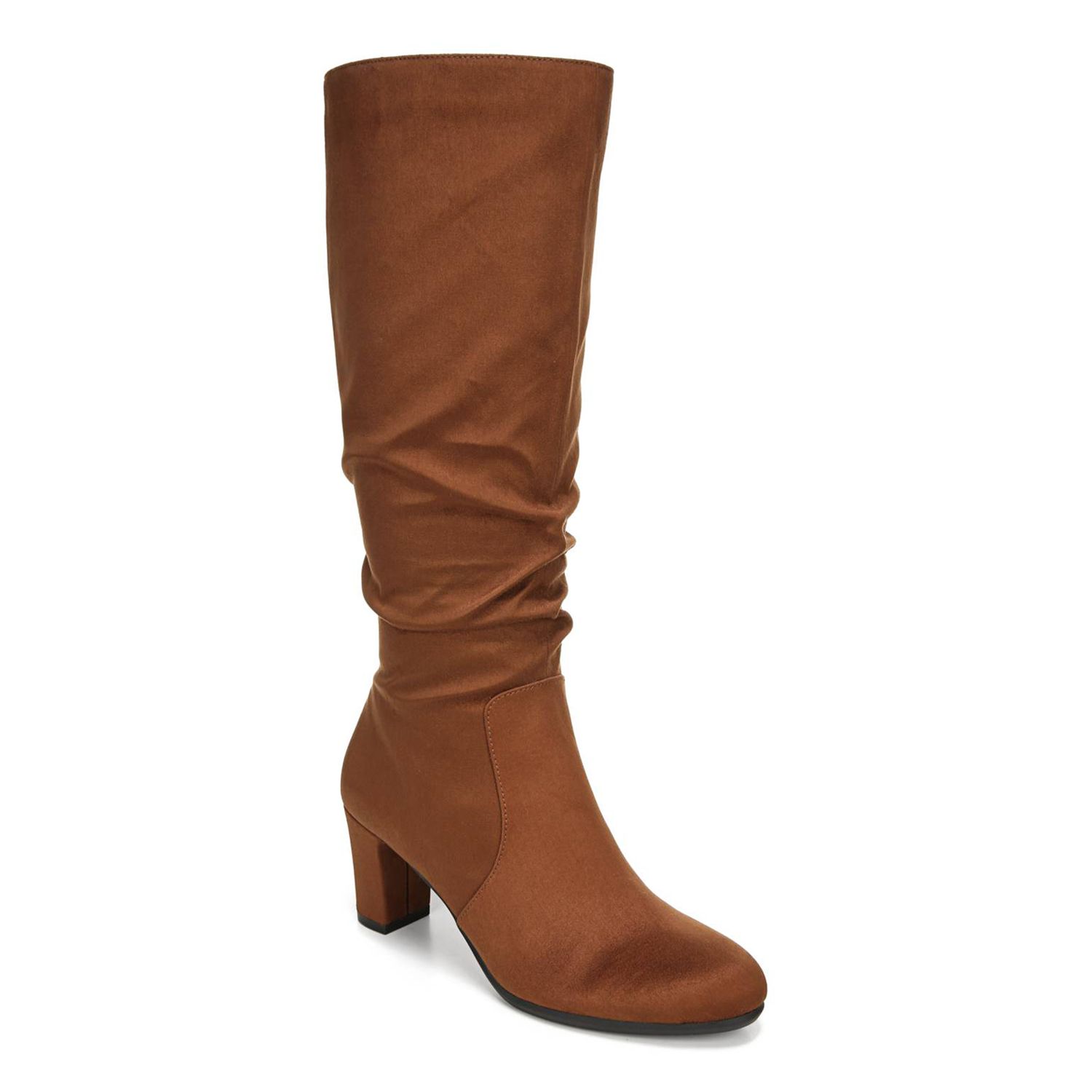 knee high slouch boots with heel