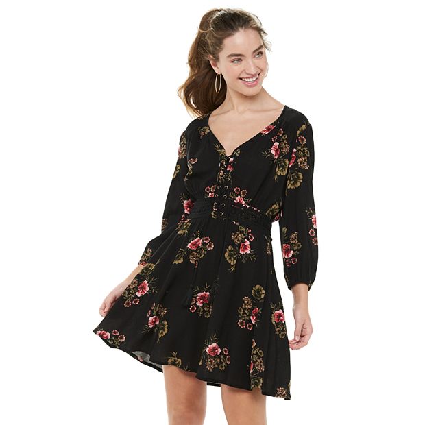 american rag black floral dress American Rag Flower Dress – Sachy's Closet