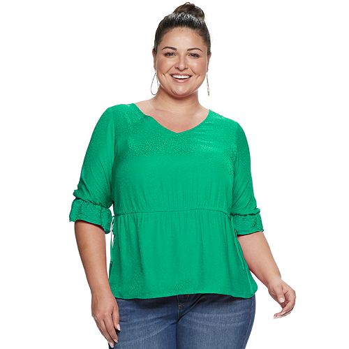 Plus Size EVRI™ Shirred Waist Blouse