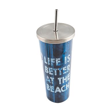 Cambridge 24-oz. Stainless Steel Beach Cup with Straw