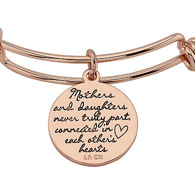 LovethisLife® "Mother and Daughter" Heart Charm Bangle Bracelet