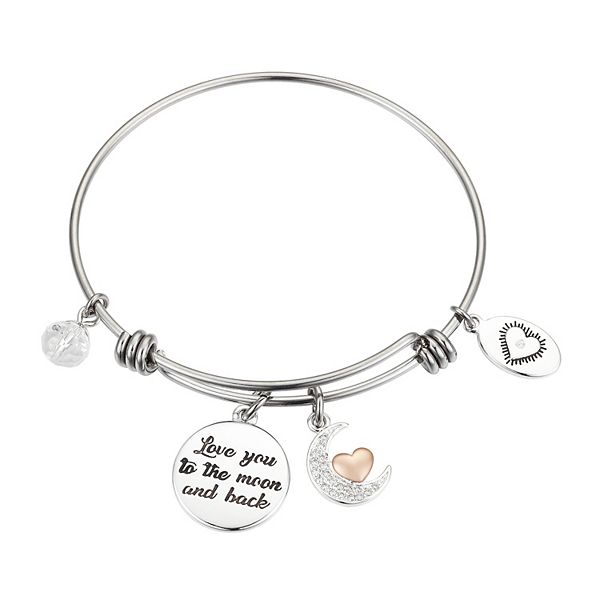 I Love You to The Moon and Back Bangle Bracelet