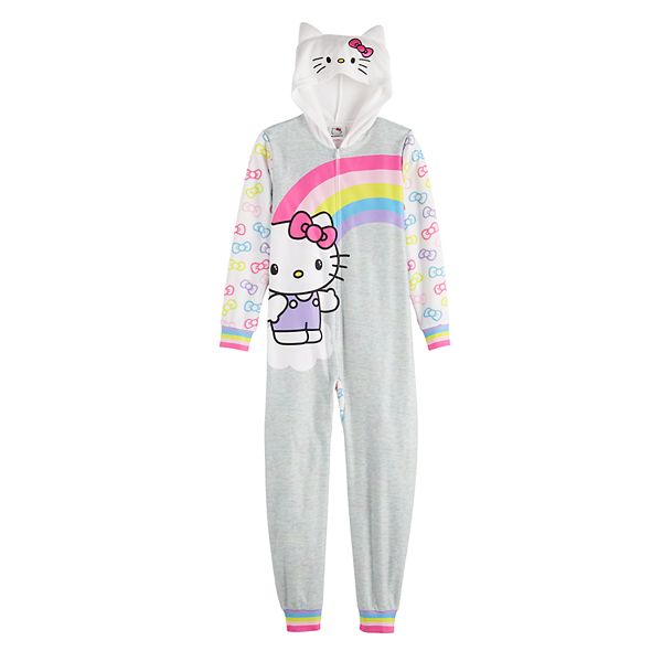 Girls 4 12 Hello Kitty Zip Up Suit One Piece Pajamas