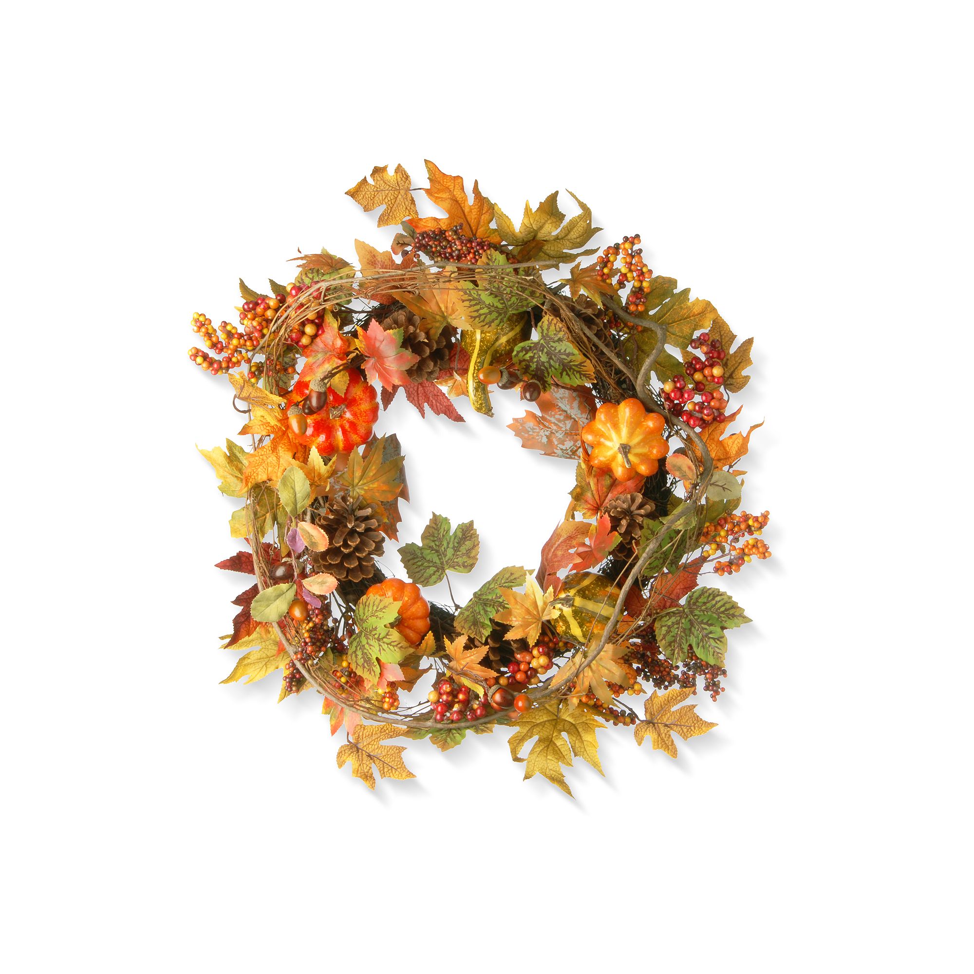 National Tree Company Decorated Maple Leaf Wreath, Orange