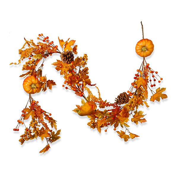 National Tree Company Maple Leaf and Pumpkins Garland