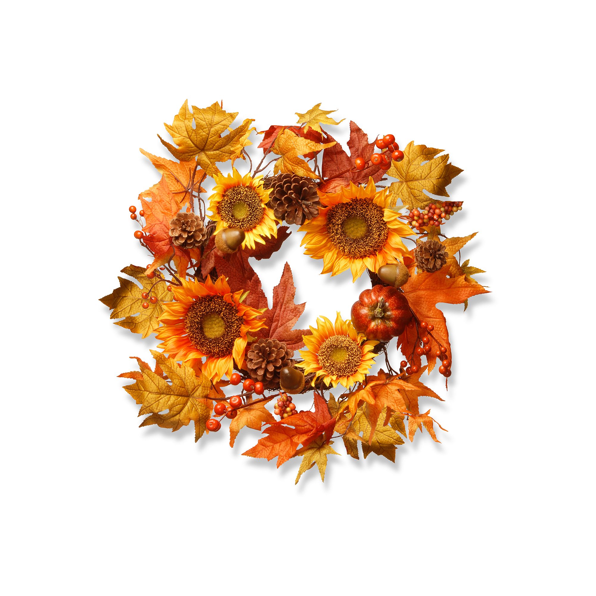 National Tree Company Sunflower Wreath, Orange