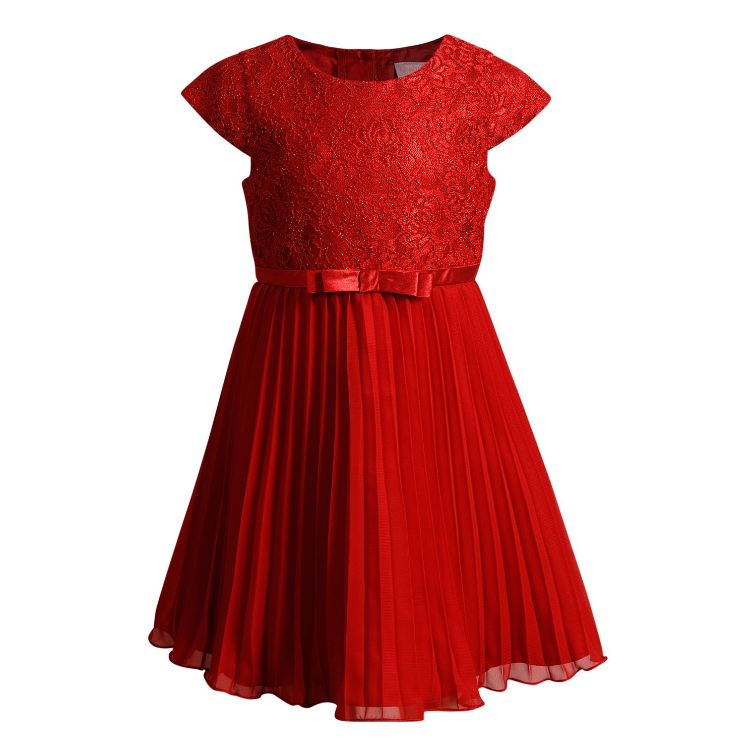 pleated lace dress