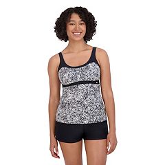 Women's Plus Size Racerback Tankini Top - Kona Sol Black 26W