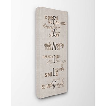 Stupell Home Decor Grateful Happy Family Stretched Canvas Wall Art