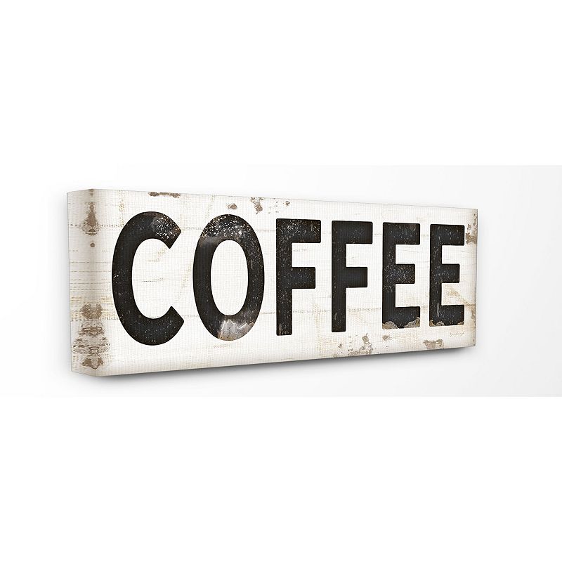 Stupell Home Decor COFFEE Typography Vintage Sign Stretched Canvas Wall Art