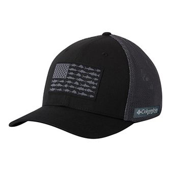 Men's Columbia PFG FlexFit Mesh Fish Flag Fitted Cap