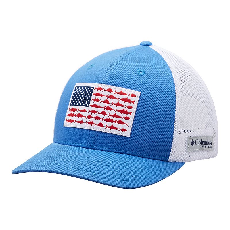 Columbia PFG Mesh Snapback Fish Flag Cap, Blue