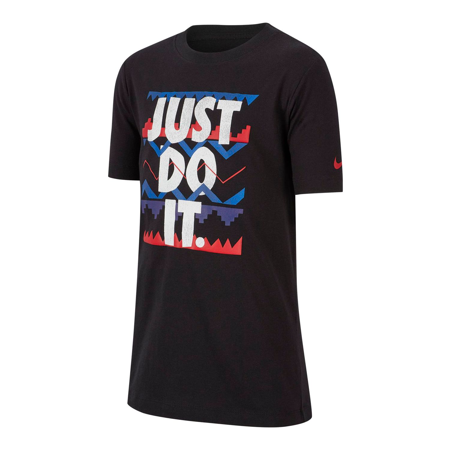 black red and blue nike shirt