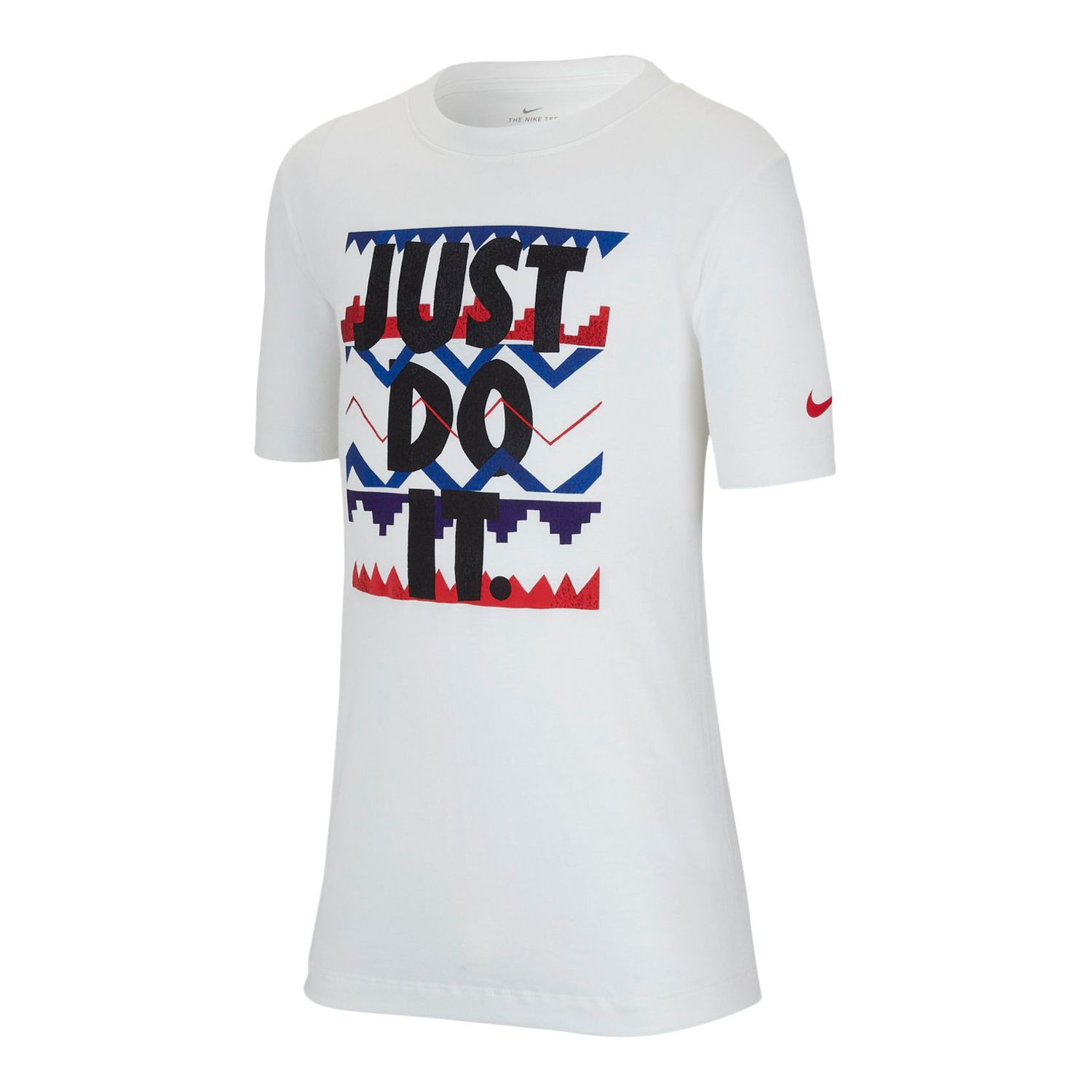 red white and blue nike shirt