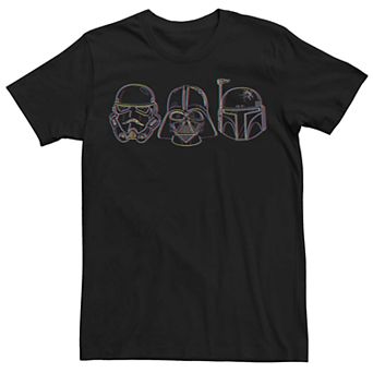 Men's Star Wars Trooper Vader Boba Neon Trio Graphic Tee