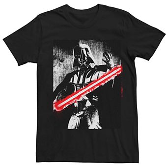 Men's Star Wars Darth Vader Lightsaber Dark Portrait Graphic Tee
