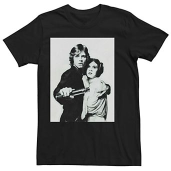 Men's Star Wars Luke Skywalker Princess Leia Portrait Graphic Tee