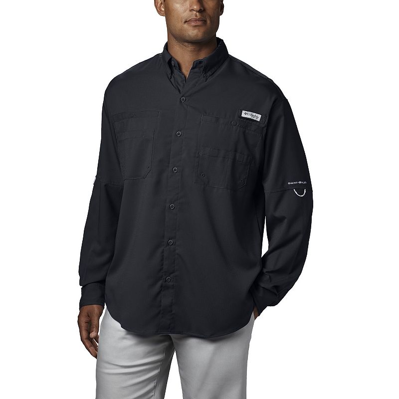 Mens Columbia PFG Tamiami II Long Sleeve Shirt, Size: Small, Grey