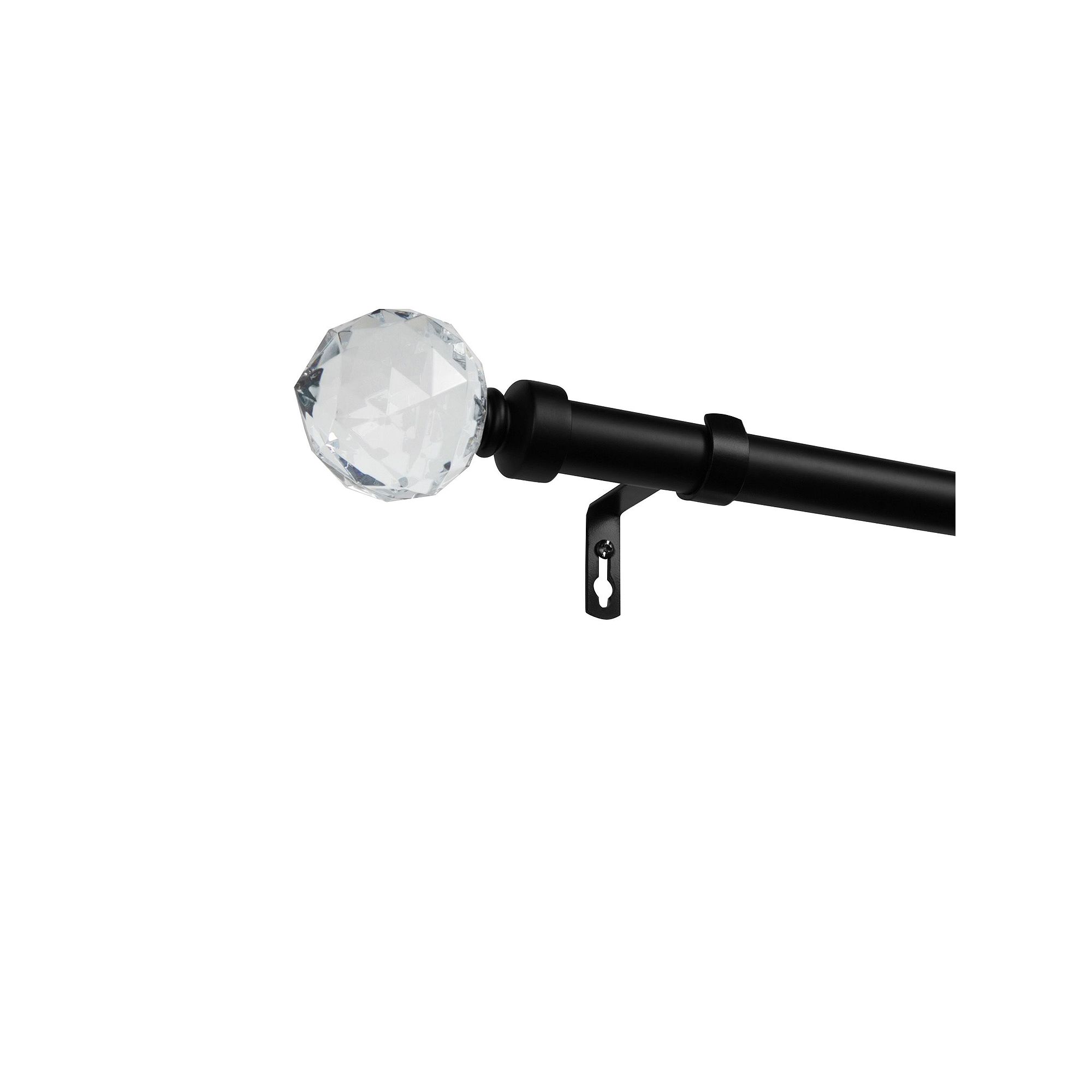 Exclusive Home Crystal Ball Indoor Outdoor 1-in. Curtain Rod, Matte Black