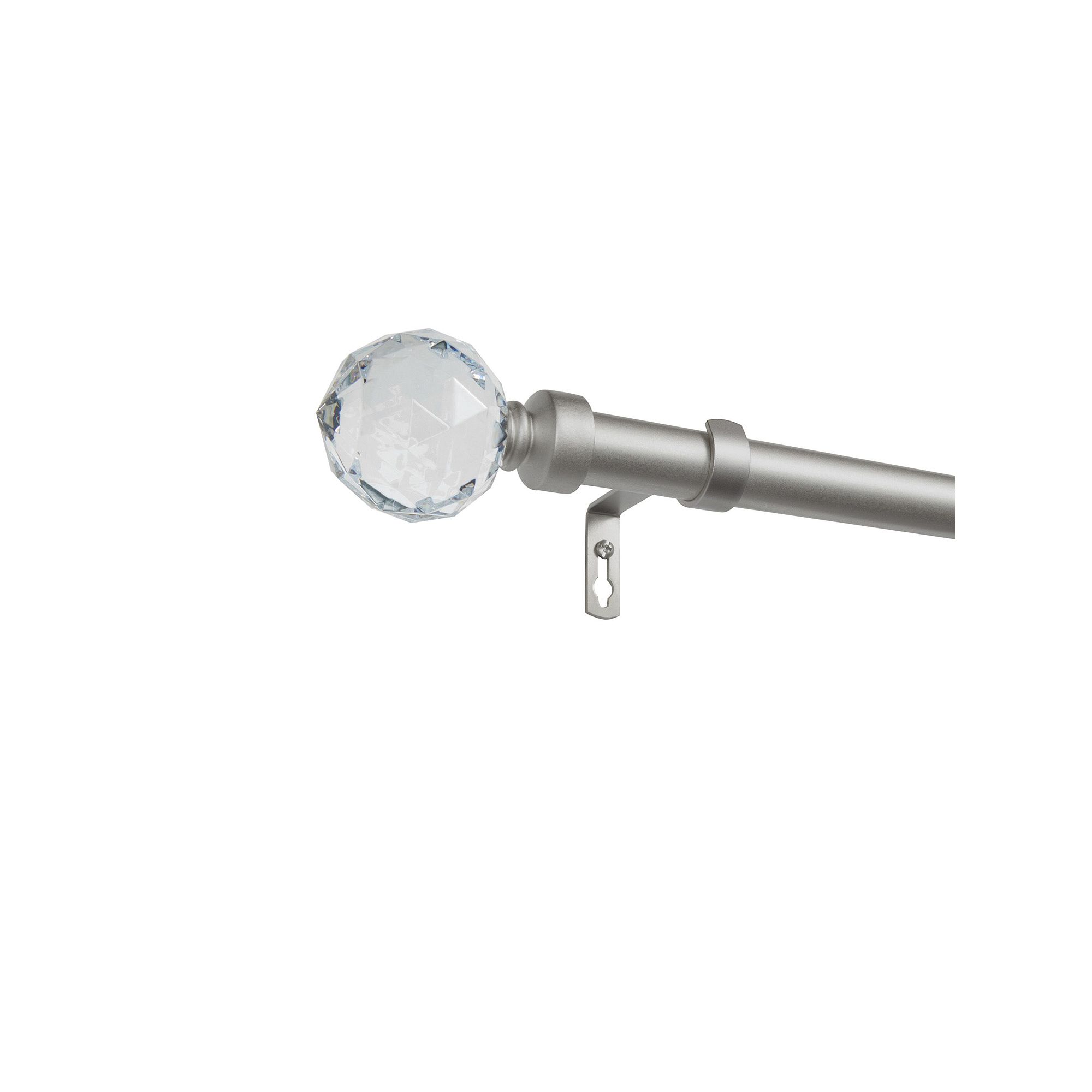 Exclusive Home Crystal Ball Indoor Outdoor 1-in. Curtain Rod, Matte Silver