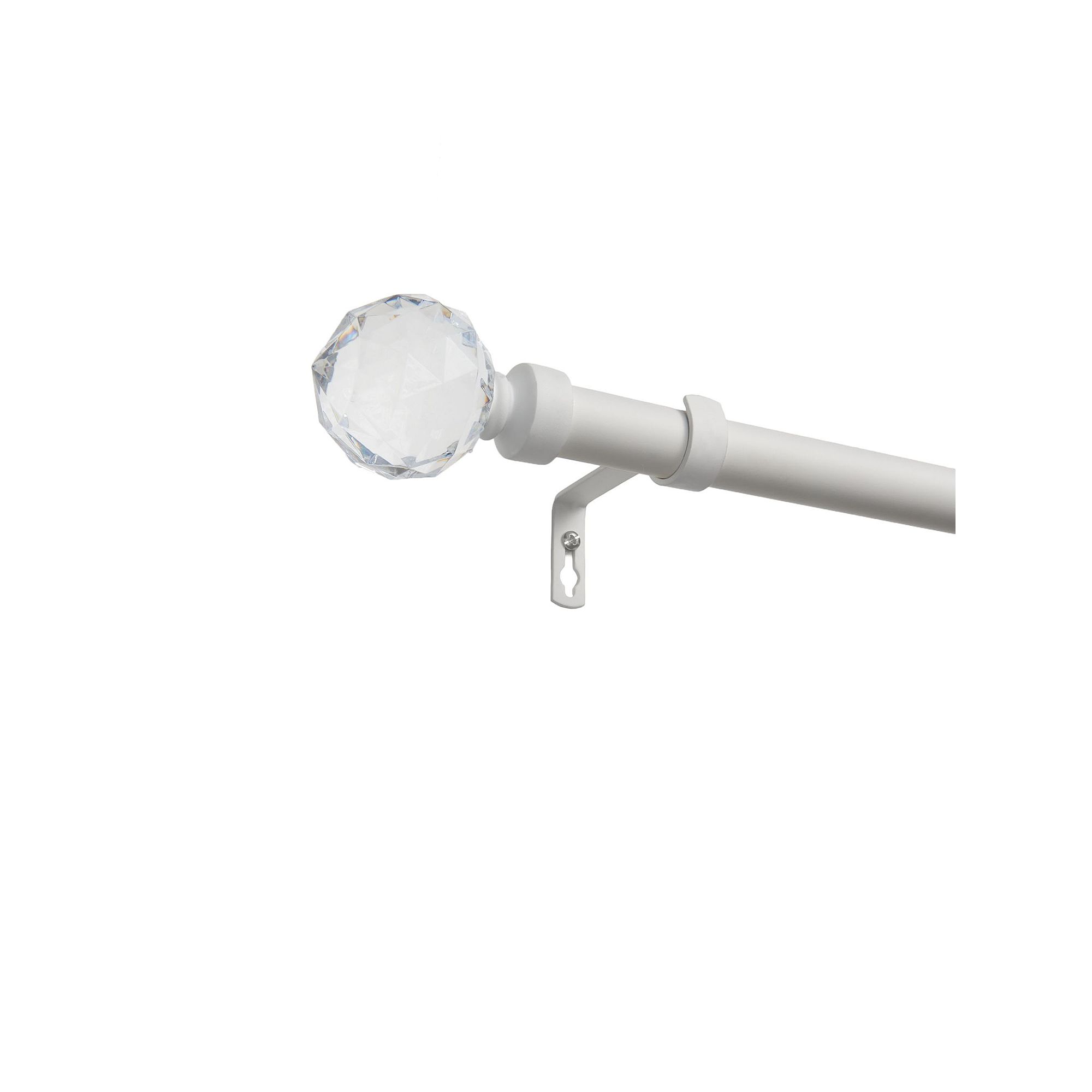 Exclusive Home Crystal Ball Indoor Outdoor 1-in. Curtain Rod, Matte White