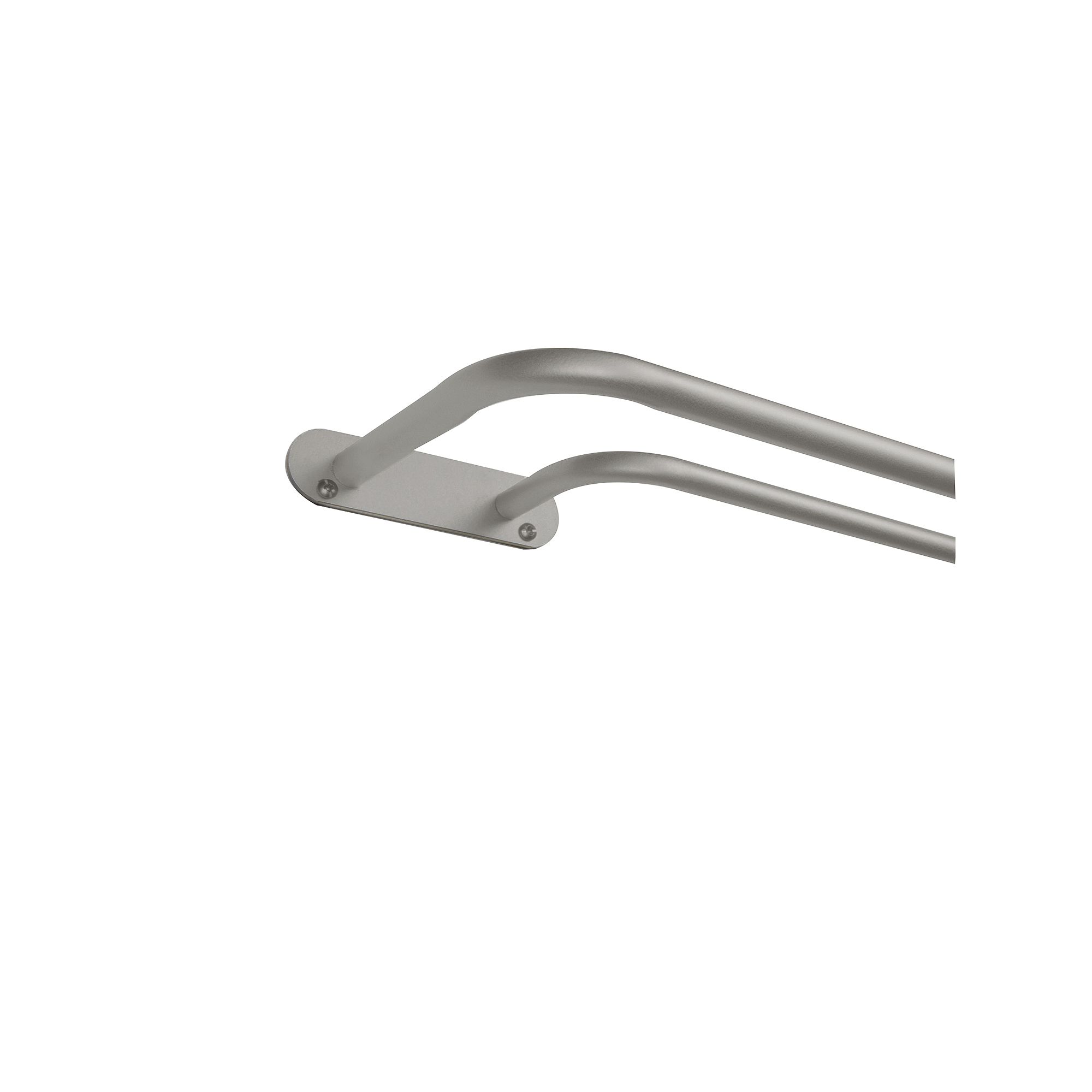 Exclusive Home Fetter Wrap Around Double Curtain Rod, Matte Silver