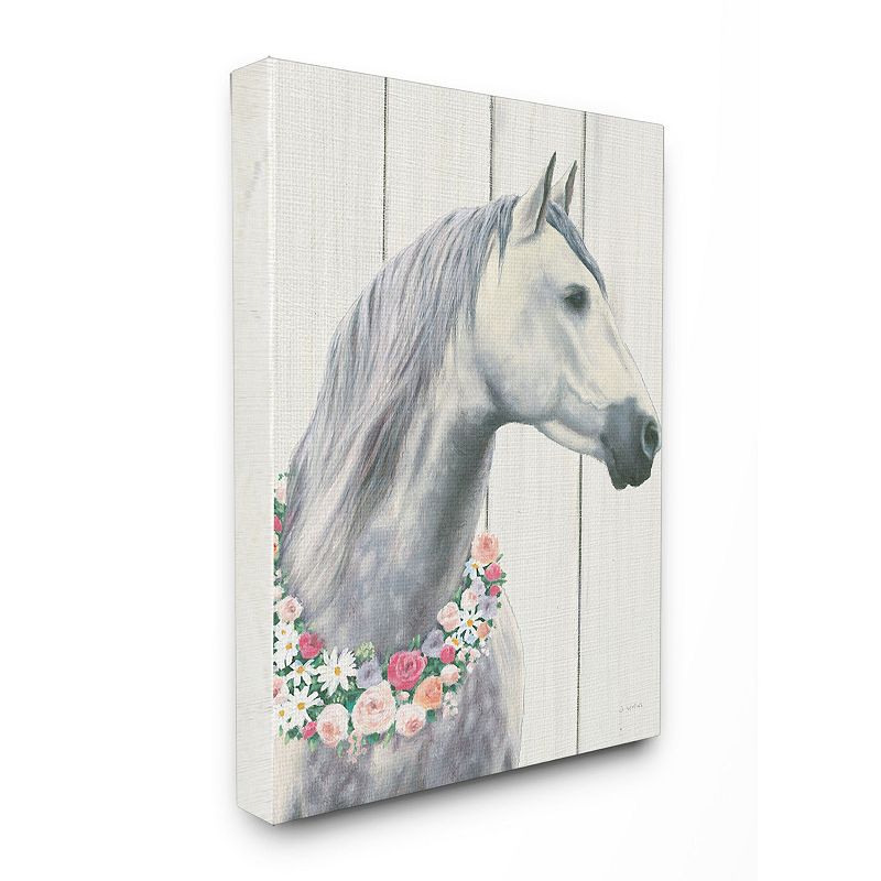 Stupell Home Decor Spirit Stallion Horse With Flower Wreath Canvas Wall Art