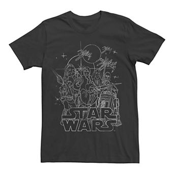 Men's Star Wars Hero Outlines Poster Graphic Tee