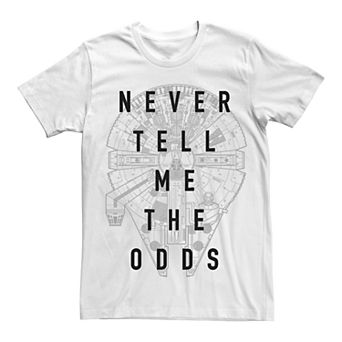 Men's Star Wars Millennium Falcon Never Tell Me The Odds Graphic Tee