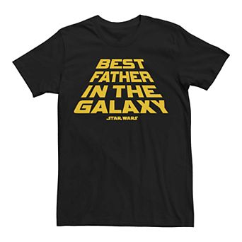 Men's Star Wars Best Father In The Galaxy Classic Text Graphic Tee