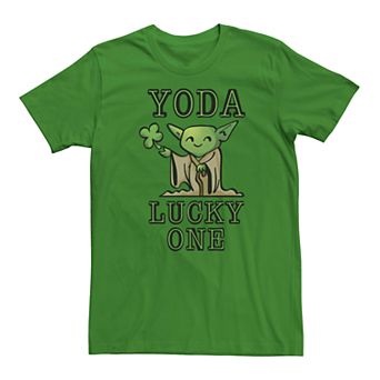 Men's Star Wars Yoda Lucky One Clover Graphic Tee