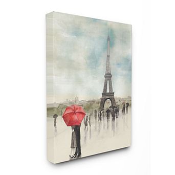 Stupell Home Decor Rainy Day Lovers in Paris Canvas Wall Art