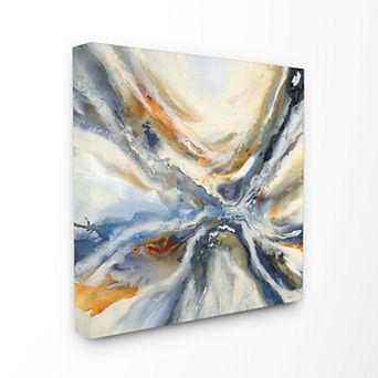 Stupell Home Decor Ariel Visions Blue and Orange Canvas Wall Art