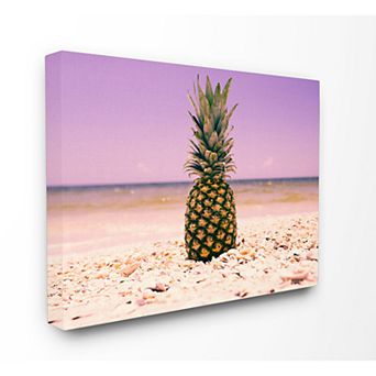 Stupell Home Decor Pink Purple Pineapple Beach Canvas Wall Art